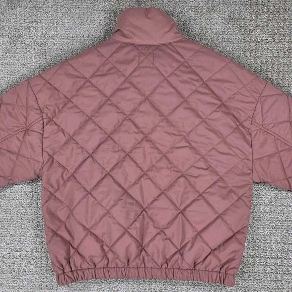 Vuori Womens Small Echo Insulated Quilted Jacket Bomber Pink Full Zip - Picture 4 of 6